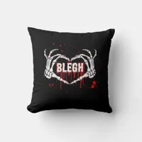 Bloody Breakdown, Skeleton Heart Hands Emo, Metalc Throw Pillow