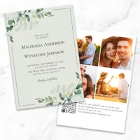 Wedding Invitation | Eucalyptus QR Code Photo