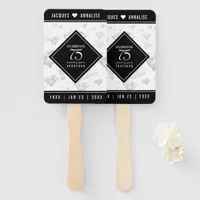 Elegant 75th Diamond Wedding Anniversary Hand Fan