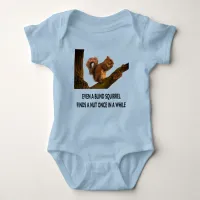 Even Blind Squirrel Finds a Nut Statement Baby Bodysuit