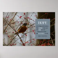 Hope Inspirational Emily Dickinson Bird Quote Poster