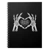 Skeleton Ribs Hand Heart Sign Notebook