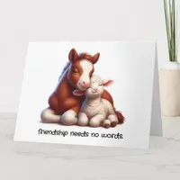 Foal & Lamb Best Friends Share a Touching Moment Card