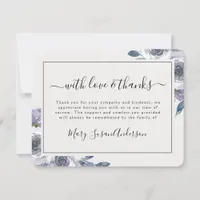 Elegant Floral Funeral Memorial Thank You Note