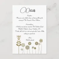 Elegant Timeless Soft Gold Floral Minimalism Enclosure Card