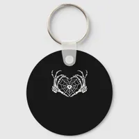Skeleton Hand Heart Spiderweb Halloween Cobweb Keychain