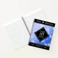 Elegant 65th Blue Sapphire Wedding Anniversary Notebook
