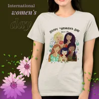 Multi-ethnic woman characters IWD T-Shirt Tri-Blend Shirt