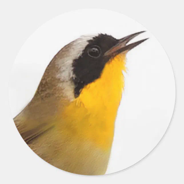 Beautiful Common Yellowthroat Warbler Songbird Classic Round Sticker