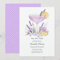 Elegant Lavender Cocktail Floral Bridal Shower Invitation