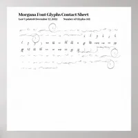 Morgana Font Glyphs Contact Sheet Poster