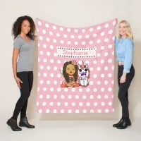 Coral polka Dot Fairy and Unicorn Blanket