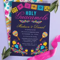 Mexican Fiesta Floral Maraca Engagement Party Invitation