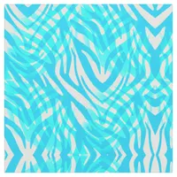 Blue and White Abstract Zebra Fabric
