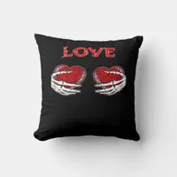 Skeleton Hands Heart Funny Design Throw Pillow