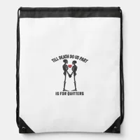 Till Death Do Us Part Valentine Minimal Aesthetic Drawstring Bag