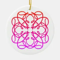 Pink Swirl Mandala #1  Ceramic Ornament