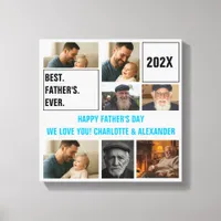 Best Father Ever Photo Collage and Custom Text Canvas Print