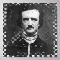 Poe Black and White Grunge Poster