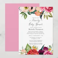 Boho Floral Drive By Bridal or Baby Shower Invitation