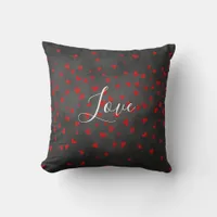 Chalkboard Red Hearts Love Throw Pillow