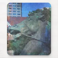 Plaza Horse Fountain Details Mouse Pad