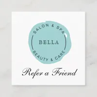 Minimal Modern Aqua Salon and Spa Referral Card