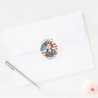 “All American Boy” Stars & Stripes Birthday Party Classic Round Sticker