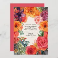 Pastel Floral Fiesta Wedding with Details QR Code Invitation