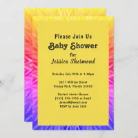 Tribal Baby Shower Copper Abstract Colorful Neon Invitation