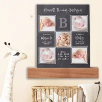 Newborn Baby Personalized Poem 5 Photo Collage Picture Ledge