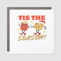 Tis The Season Christmas Retro Characters Car Magnet