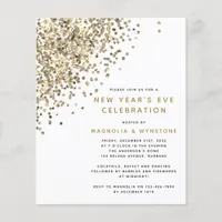 BUDGET Gold Glitter New Years Eve Invitation