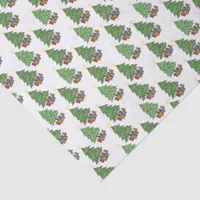 Star-topped Christmas Trees and Gifts Pattern Tissue Paper