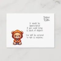 Baby diaper raffle enclosure card