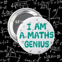 Maths genius pin badge school subject