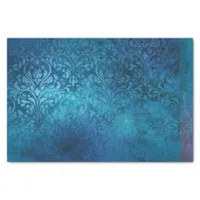 Blue Rustic Vintage Grunge Damask, Distressed Tissue Paper