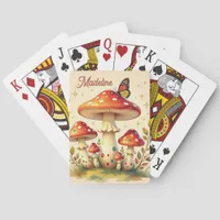 Cottage Core Vintage Mushrooms and Butterfly Poker Cards