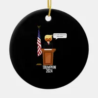 Trumpkin Let's Make Halloween Great Again Classic Ceramic Ornament