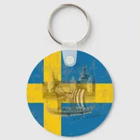 Flag and Symbols of Sweden ID159 Keychain