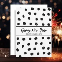 Personalized Business Black and White New Year Holiday Card