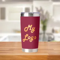 Burgundy logo business corporate insulated tumbler