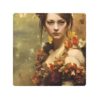 autumn renaissance princess  metal print