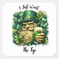 Leprechaun And Beer Square Sticker