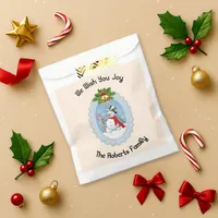 Cheerful Snowman Red Scarf Holiday Favor Bag