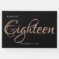 Elegant Black and Gold 18th Birthday Guest Book