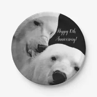 Artic Polar Bear Couple Love Tenderness Passion  Paper Plates