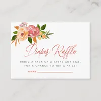 Watercolor floral Baby Shower Diaper Raffle Enclosure Card