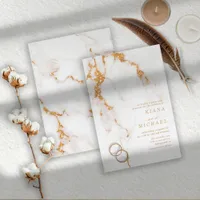 Modern Marble Glitter Wedding Gold ID816