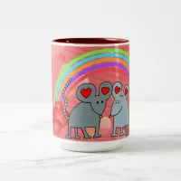 Mice in Love Valentines Two-Tone Coffee Mug